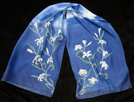 blue lilies scarf
