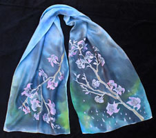 pink lilies scarf