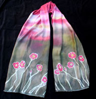 pink poppies scarf