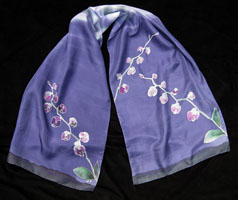 Purple orchids scarf